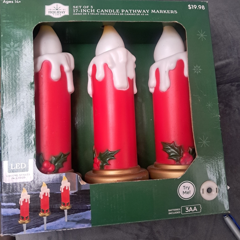 Holiday Time Red LED Candle Pathway Lights